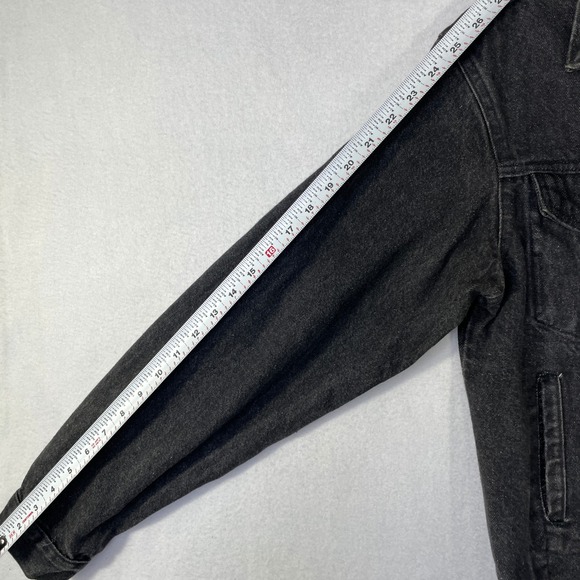 Vintage Saddle King Western Denim Jacket Mens Black Trucker Key Industries 42 - Picture 8 of 9